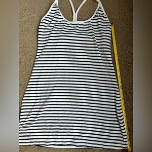 Hard Tail Black and White Striped Tank Top build in bra